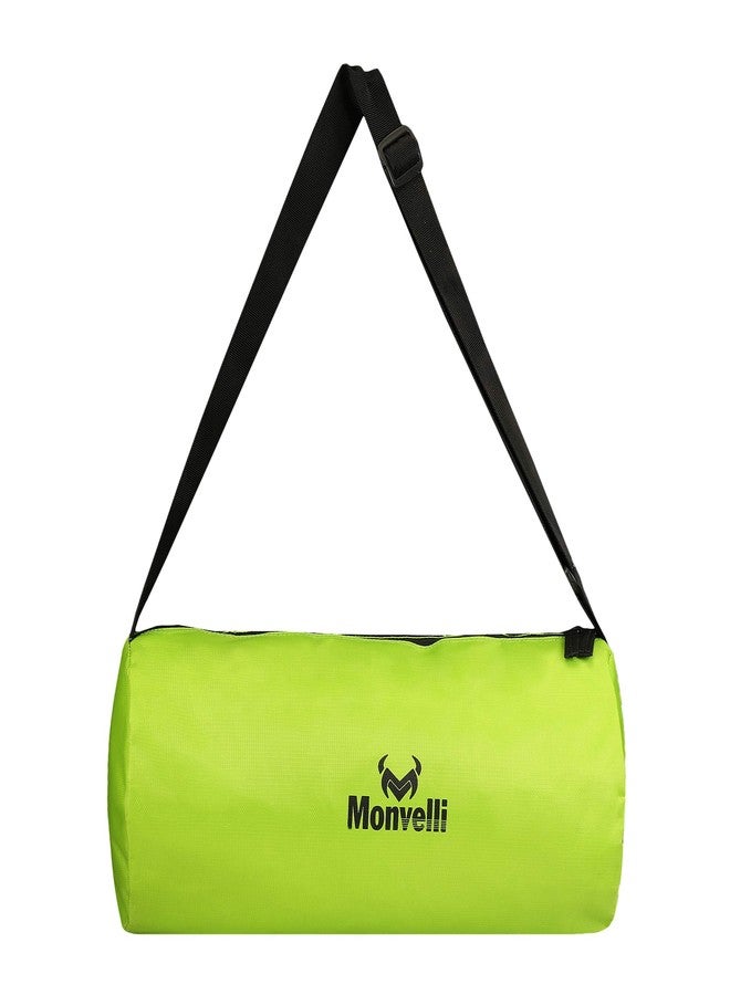 Monvelli 15L Gym Bag Body Building Polyester Duffle Sports Bag for Men and Women | Lightweight Waterproof Fitness & Travel Bag with Adjustable Shoulder Strap (Green) - Image 3